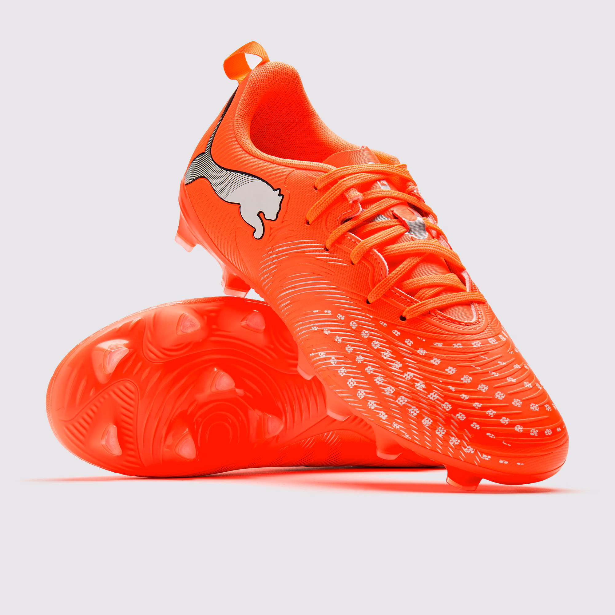 נעלי פומה לילדים פיוצ'ר 9 פליי FG/AG - אדום פומה/לבן פומה/אדום זוהר/שחור פומה